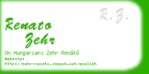 renato zehr business card