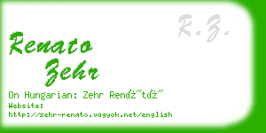 renato zehr business card